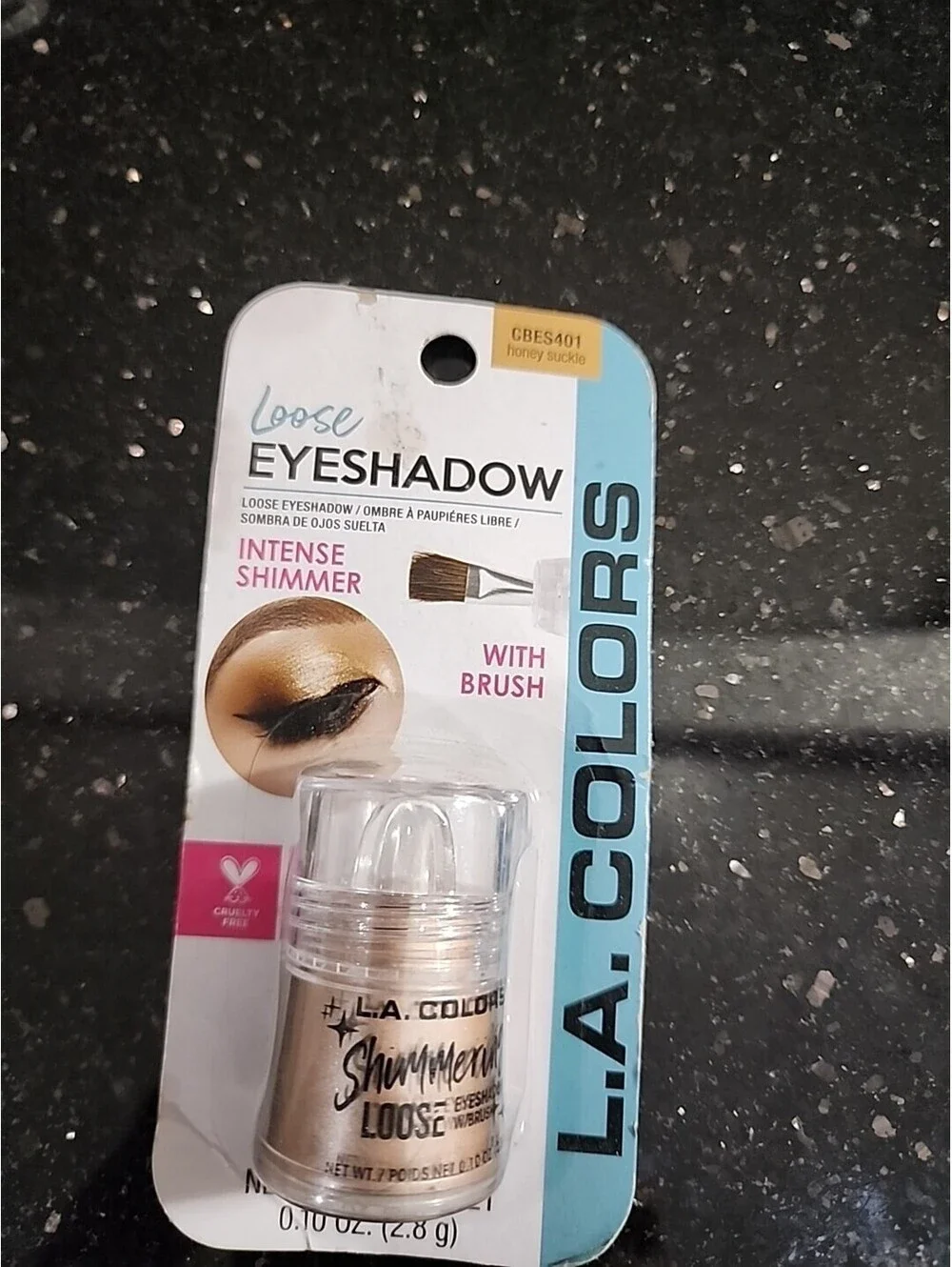 L.A. COLORS SHIMMERING LOOSE EYESHADOW W/ BUILT-IN BRUSH .10oz - Honey Suckle